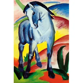 1art1 Franz Marc XXL Poster Blaues Pferd I, 1911 Plakat | Bild 120x80 cm