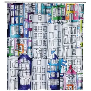 Wenko Duschvorhang Sunny City 180 x 200 cm mehrfarbig