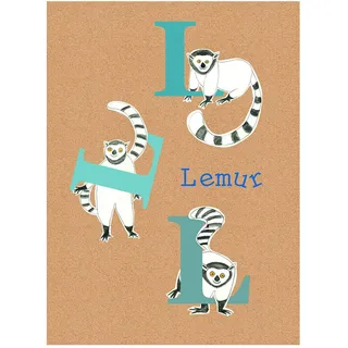 Komar Wandbild | ABC Animal L | Poster, Kinderzimmer, Buchstaben, Bild, Wohnzimmer, Schlafzimmer, Dekoration, Kunstdruck | ohne Rahmen | P036L-40x50 | Größe: 40 x 50 cm (Breite x Höhe)