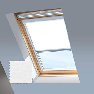 Skylight Jalousien für VELUX Dachfenster – Verdunkelungsrollo – silberfarbener Aluminiumrahmen (PK06, weiß)