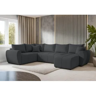 AXLIVING Malatya U XL Wohnlandschaft U Form XXL Ecksofa Dunkelgrau L