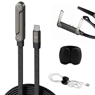 Ladekabel Mit StäNder Seitliches Ladekabel 240w Stand Datenkabel,Superschnelles Laden,Weitgehend Kompatibel,Hochwertig Und Langlebig,FüR Die Meisten Smartphones Und Tablets,1 Datenkabel-Organizer