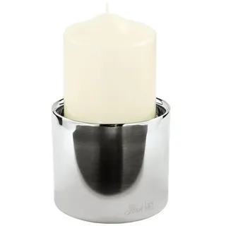 Fink SOBRIO Stumpenkerzenhalter silber - Höhe 8 cm