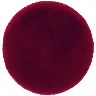 SWECOMZE Plüsch Stuhlkissen, 45 * 45cm Kunstfell Plüsch sitzauflage Bürostuhlkissen Schülermatte, sitzkissen rund Fell Optik Nachahmung Wolle Sofa Matte (Weinrot)
