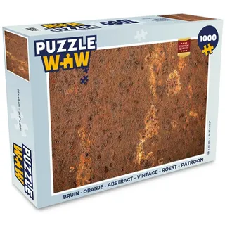 MuchoWow Puzzle Braun - Orange - Abstrakt - Vintage - Rost - Muster, 1000 Puzzleteile, Foto-Puzzle, Bilderrätsel, Puzzlespiele, Klassisch braun 48 cm x 68 cm x 2 cm | Querformat