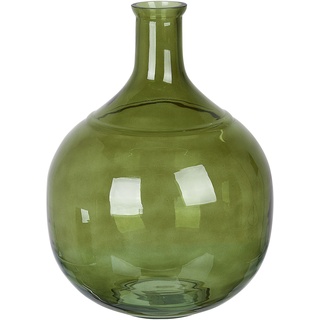 Blumenvase Glas grün 34 cm Tischdeko Ballonvase Flaschenvase Boho Modern Achaar