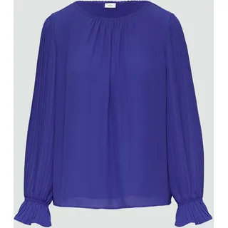 S.Oliver - Viskosebluse mit Plisseeärmeln, Damen, blau, 36