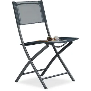 Relaxdays Klappstuhl Balkon 55 x 48 x 87 cm grau