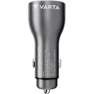 Varta KFZ-Ladegerät Dual USB 45W 1x USB-A / 1x USB-C Grau/Schwarz
