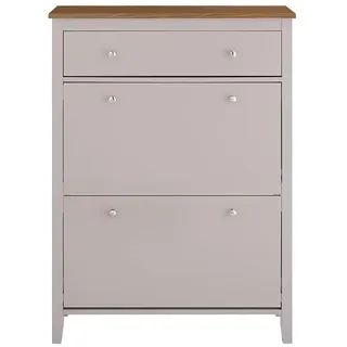 SoBuy Schuhschrank 80 x 108 x 25 cm Hellgrau / Hellgrau