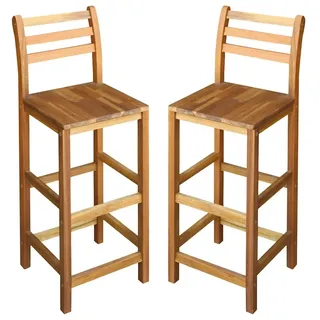vidaXL Barhocker 2 Stk. Massivholz 44 x 30 x 100 cm Braun
