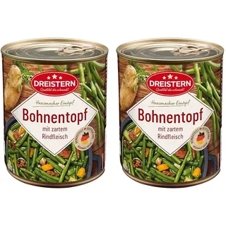 DREISTERN Bohneneintopf mit Rindfleisch, 800 g (Packung mit 2)