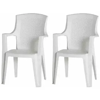 PROGARDEN Eden Gartensessel 60 x 62 x 92 cm weiß 2 St.