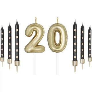 Famanu Zahlkerzen Set mit Langen Stabkerzen - Gold