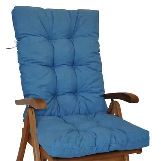 Rattani Hochlehnerauflage Hochlehner Auflage Sylva, Hochlehner Auflage, Gr. 120 x 50 cm türkis, Material Uni Living türkis blau
