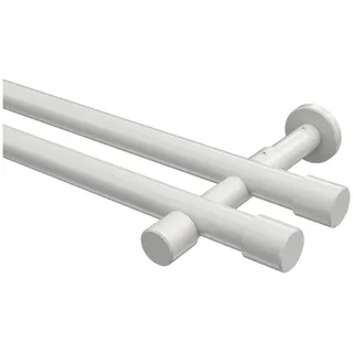 Interdeco Vorhangstange Santo 2-läufig Ø 20 mm 260 cm Weiß