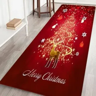 Weihnachtsteppich, Langer Teppich, Badezimmerteppich, Wohnzimmerteppich, Rutschfester Flanell-küchenteppich, Rechteckig