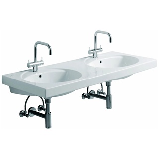 Keramag / Geberit Preciosa Doppelwaschtisch 1300 mm x 550 mm - Weiß Alpin KeraTect - 133200600
