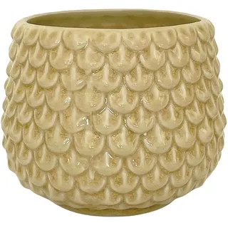 Nordring Retro Übertopf Vintage Pflanztopf für Zimmerplanzen Blumentopf Pino M (13,5 cm ø), elfenbein, Keramik