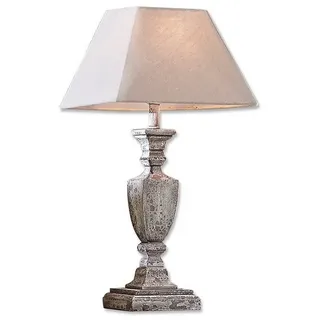 Mirabeau Tischleuchte Tischlampe Gorham weiß/antikgrau grau|weiß