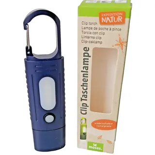 Moses Expedition Natur Clip Taschenlampe Gelb/Dunkelblau