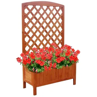 Feel2Home Blumenkasten Blumenkasten Holz Rankkasten Rankgitter Blumenständer versch. Farben (Stück, Kasten), Langlebig braun