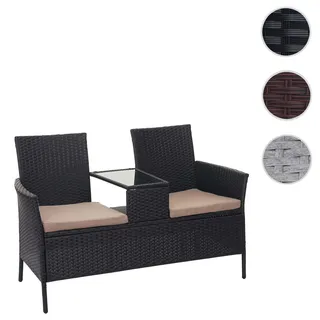 Mendler HWC-E24 132 x 55 x 84 cm schwarz/creme inkl. Tisch
