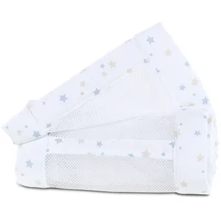babybay Nestchen Mesh-Piqué für Modell Original, weiß Sternenmix sand/azurblau