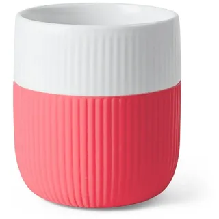 ROYAL COPENHAGEN Becher Contrast Gerippt Becher 0,35 l Hibiskus, Porzellan, Silikon rot