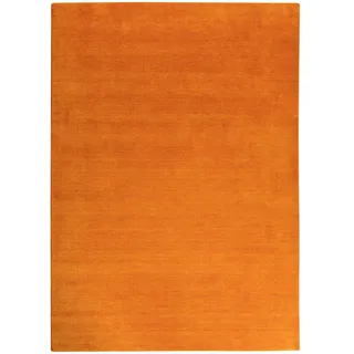 Steffensmeier Wollteppich, Orange, Naturmaterialien, Rechteckig, 140x200 cm für Wohnzimmer Handloom