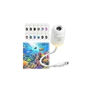HD Intelligenter Smart Holografischer 5D Sternen & Ozeanprojektor, Einfacher Plug & Play Sternprojektor, 360° USB Galaxie-Und Mondprojektor Für Schlafzimmer Und Autodac (with 12 Films)