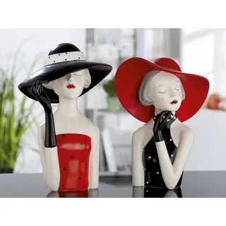 Gilde Deko Figuren + Skulpturen, Lady mit rotem Hut