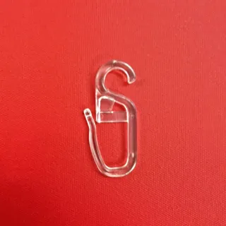 Easy-Shadow – 50 Stück Faltenlegehaken mit 8 mm Öse für Gardinenringe Überklipshaken 8mm für Gardinenstangen – glasklar