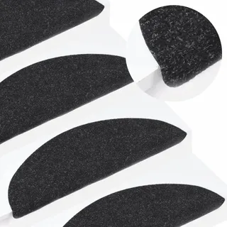 Stufenmatten Selbstklebend 15 Stk.Teppich Stufenmatten Treppenstufen,Treppen Rutschschutz antirutsch Treppenstufen Matten für Mensch und Tier, Stufenmatten Set,Treppe Dekoration,65x26 cm Anthrazit