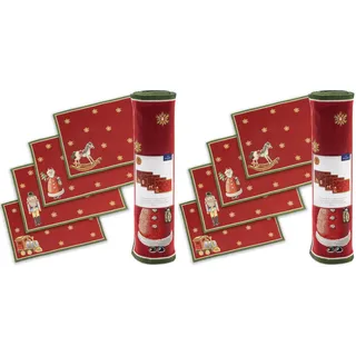 Villeroy & Boch - Toy's Delight Jubiläums-Set Gobelin Platzset 4-teilig Bunt, Weihnachten, Platzset für 4 Personen, Tischdeko, Weihnachtsmotiv, Baumwolle, Polyester (Packung mit 2)