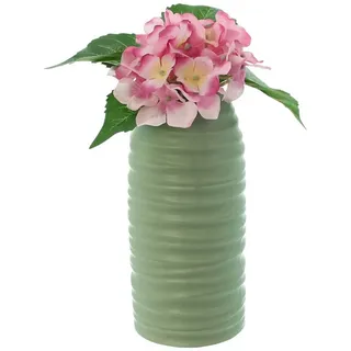Dekoleidenschaft Tischvase "Salbeigrün" Porzellan Blumenvase, grün, Dekovase 21 cm hoch, Vase, Deko Tulpenvase modern grün
