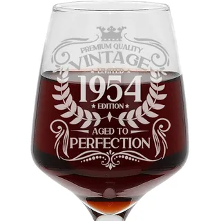 Always Looking Good Großes Weinglas zum 70. Geburtstag, Vintage 1954, Aged to Perfection, graviert, Geschenk für 70 Jahre alt, geätzt, 400 ml Weinglas