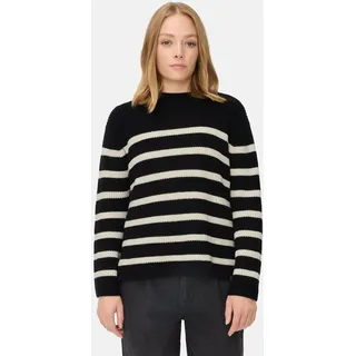 CAMEL ACTIVE Strickpullover mit Streifen Schwarz / Weiß 4XL