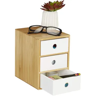 Relaxdays Aufbewahrungsbox Schreibtisch Organizer 21 x 14,5 x 20 cm 1-tlg. weiß