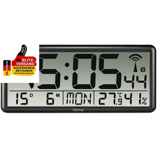 Hama Digitale Wanduhr XXL Mit Funk (Digitaluhr Mit Thermometer Und Hygrometer, G