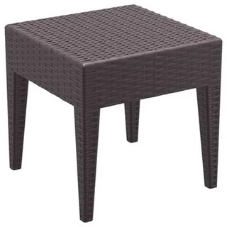 CLP Lounge-Tisch Miami aus Kunststoff, Farbe:braun, Größe:45 x 45 cm