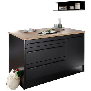 BASIC by Balculina Kücheninsel JAZZ 145 cm schwarz