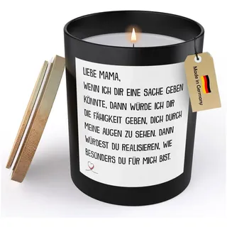 22Feels Duftkerze Deko Mama Geschenk Mutter Muttertag Geburtstag Weihnachten Frauen, MADE IN GERMANY, Europäisches Sojawachs, Handgegossen schwarz