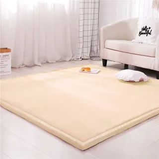 Fancytan Spielmatte Krabbelmatte Baby Kinder Matte, Extra Dick 3cm Faltbar, Teppich Kinder Krabbeldecke Weiche rutschfest Tatami kinderzimmer Deko, Beige, Grösse: 200x250cm