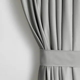 AmeliaHome Restilo Set Vorhang H 270 x B 140 cm mit Raffhalter 54 x 10 cm Velvet Optik Stahl 1 St. Kräuselband Wellenband Samt Halbverdunkelungsvorhang Fensterdekoration Dekoschal Dekorvorhang