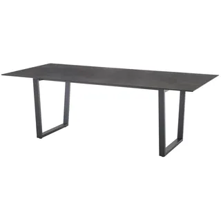 Diamond Garden Kufentisch 220 x 100 x 74 cm Granit Dunkel/Edelstahl Dunkelgrau
