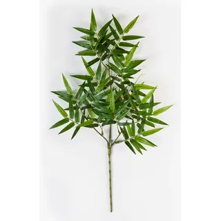 artplants.de Kunst Orientalischer Bambuszweig OSHA, 130 Blätter, grün, 55cm - Zweig künstlich - Bambus Deko