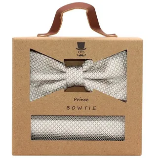 Prince BOWTIE Fliege + Tuch im Micro-Design Beige