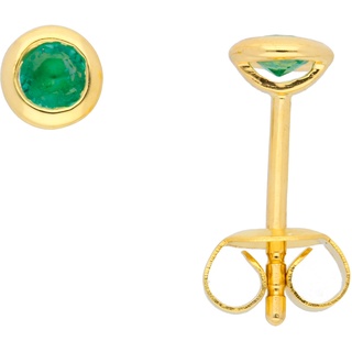 Paar Ohrhänger ADELIA ́S "1 585 Gold Ohrringe / Ohrstecker mit Smaragd" Gr. Damen, Gelbgold 585, grün Damen Ohrhänger