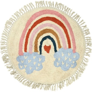 H&S Decoration, Kinderteppich, Teppich Regenbogen rund, 90 cm (Ø 90 cm)